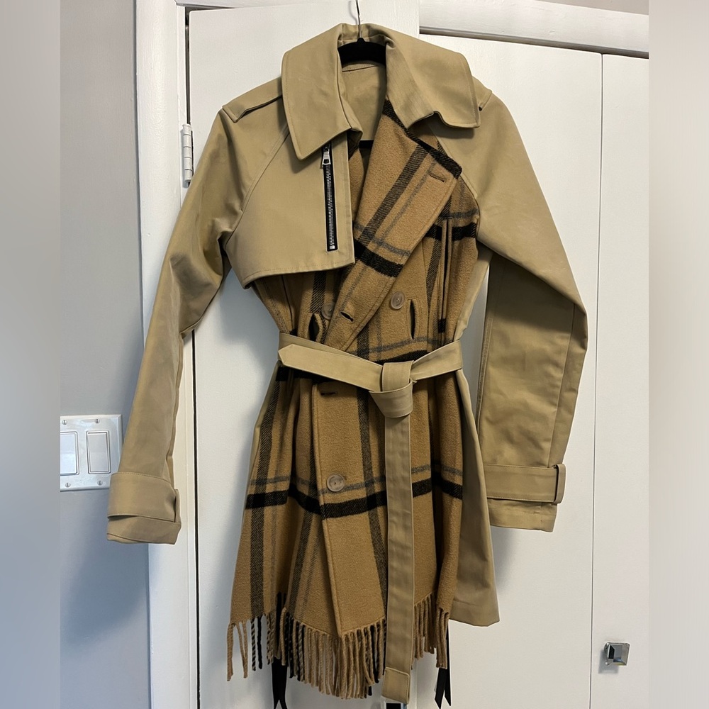 Ben Taverniti Unravel Project Double Breasted Mackintosh Trench NWT $1330